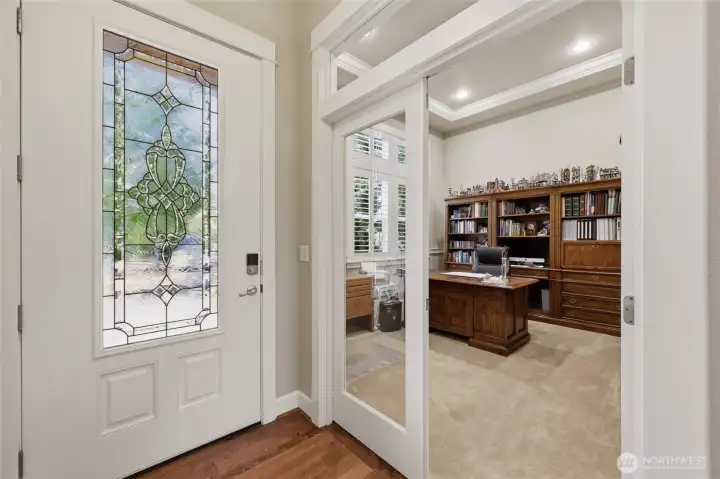 Office with high ceilings