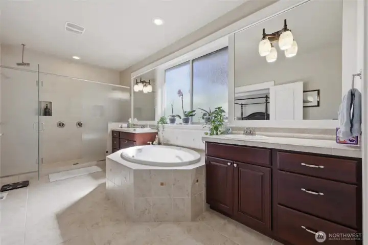 Double vanity and double shower