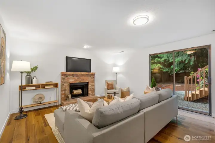Wood burning fireplace
