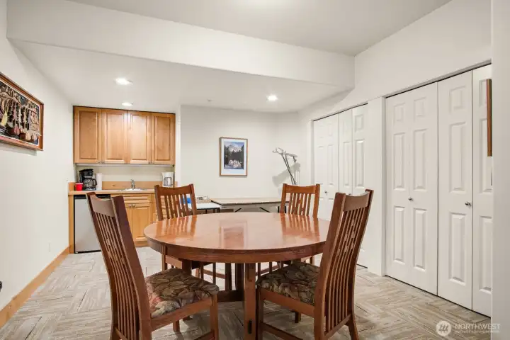 2nd part of the common space with small refrigerator and counter space