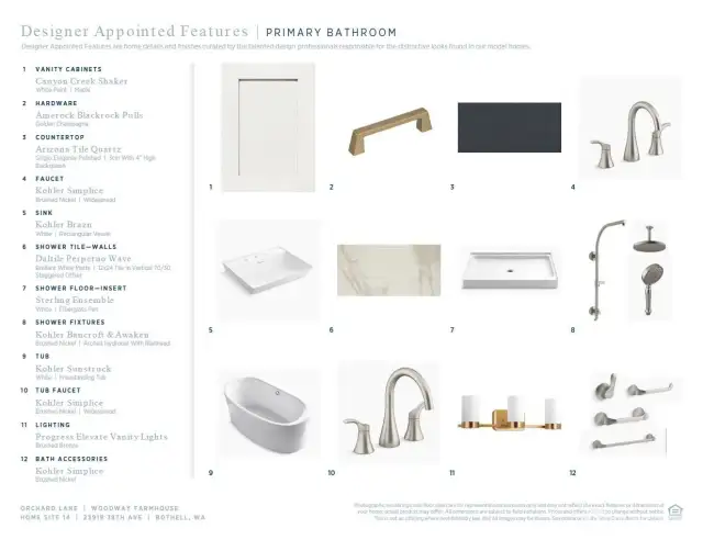 Designer Appointed Features for Homesite 14 in Orchard Lane