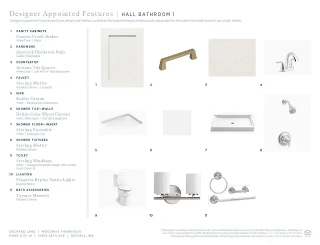 Designer Appointed Features for Homesite 14 in Orchard Lane