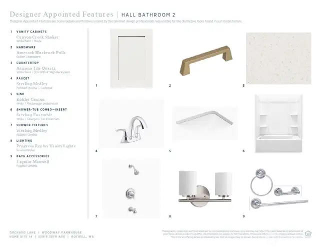 Designer Appointed Features for Homesite 14 in Orchard Lane