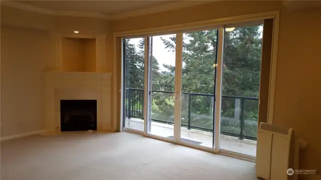 Large Sliding Glass Door in Living Room