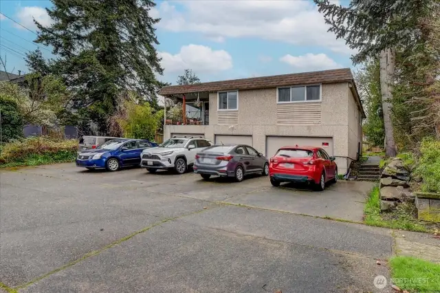 All tenants park car in front of the tri-plex and it is parking for 8-10 cars.