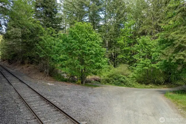Western Corner of the property, bordering train tracks.