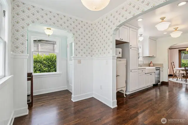 Cheerful Nook with Decorative Wainscoting