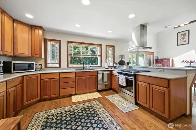Pull out drawers in most cabinets