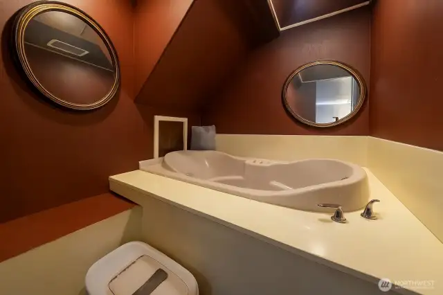 Lower level jacuzzi tub.  (Enhanced by Copilot)