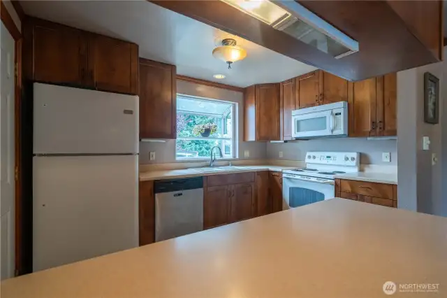 Lots of counter space and cabinets!