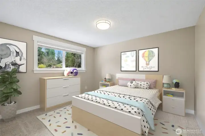 Bedroom #3 on the other end of the house. Virtually staged.