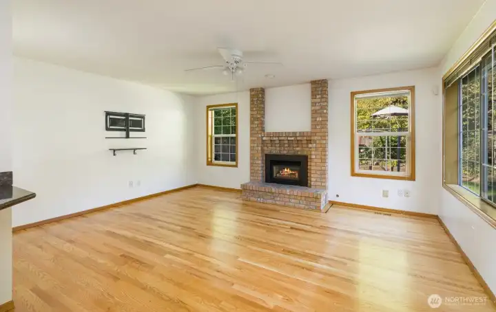 Family room as seen from the kitchen.