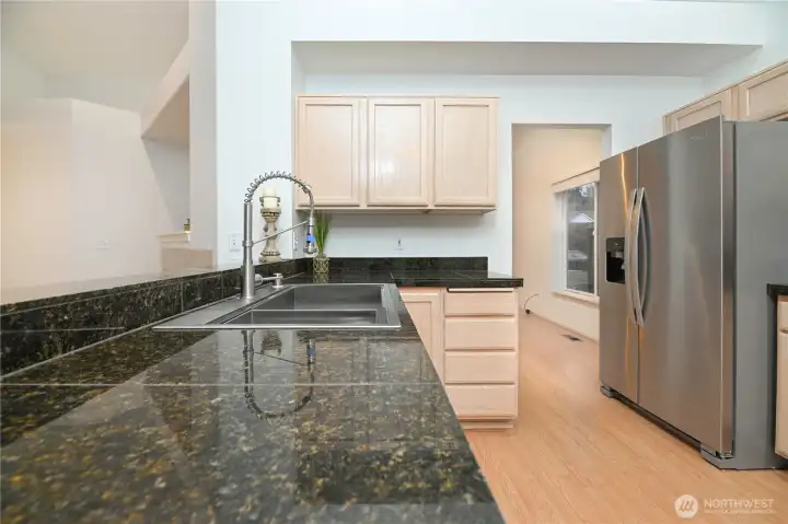 Granite tile counter tops.