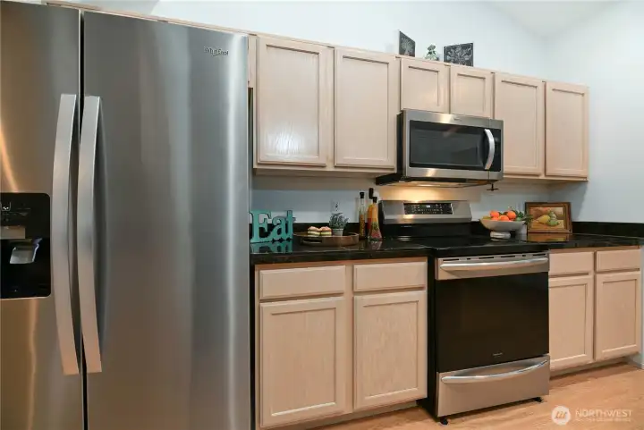 Stainless steel appliances.