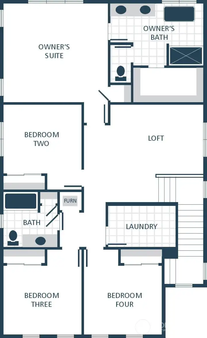 Image is a Rendering   Photographs are for illustrative purposes only. Features, finishes, interior/exterior colors, landscaping and floorplan shown may vary from actual homes built.