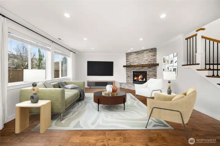 Virtually staged living room