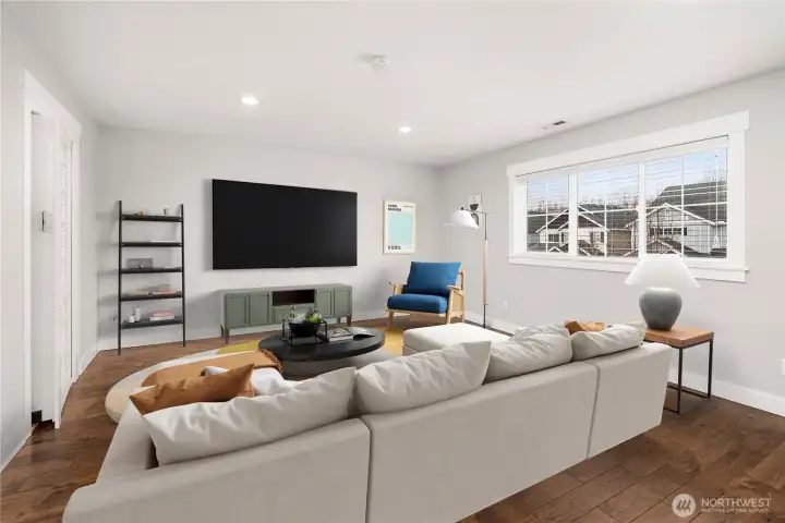 Virtually staged upstairs bonus room