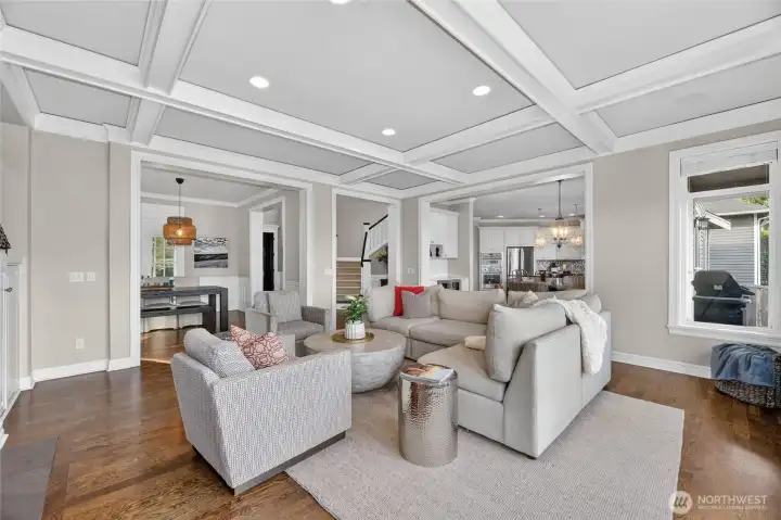 Spacious Family Room w/ Cascade Views