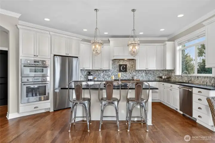 Gourmet island kitchen