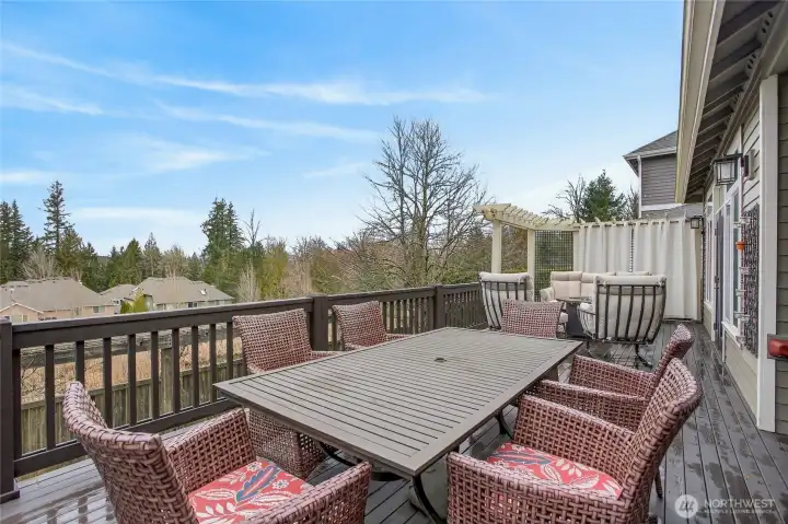 Expansive Deck with Cascade Views Overlooking the Backyard