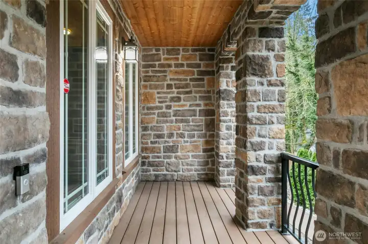 Inviting front-entry patio