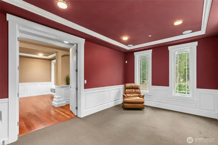 Spacious dining room that can easily serve as a versatile bonus room—ideal for a home gym, music studio, or hobby space.