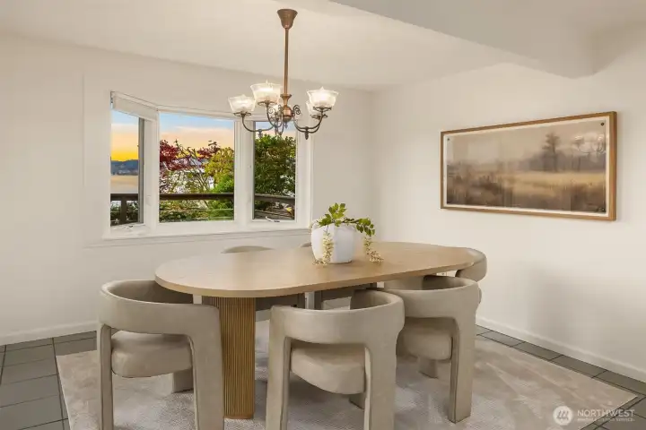 Spacious and practical with its location next to the kitchen.