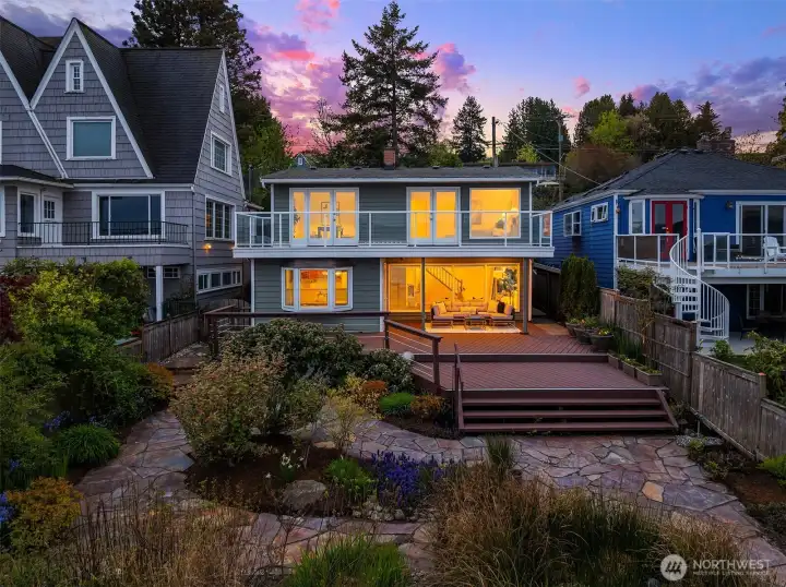 The grounds are delightful and low maintenance: planted as a water's edge, sun garden.