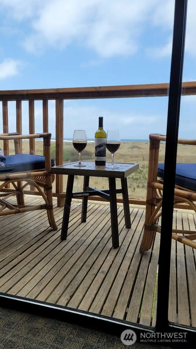 Enjoy the sunsets and ocean views from your private deck.