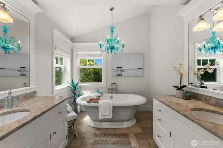Primary bath with walk in closet