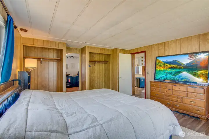 Master bedroom with two closets
