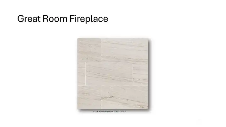 Sample of fireplace finish.