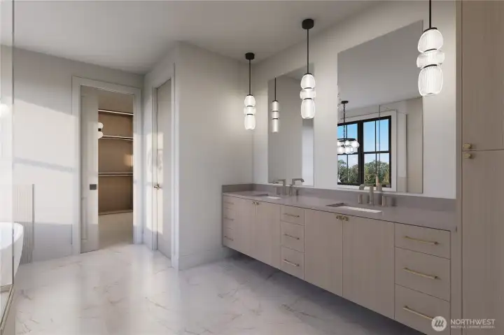 Rendering of  the gorgeous Primary bath.
