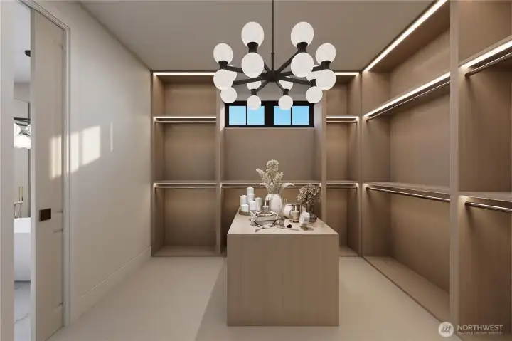 Rendering of Primary walk in closet.