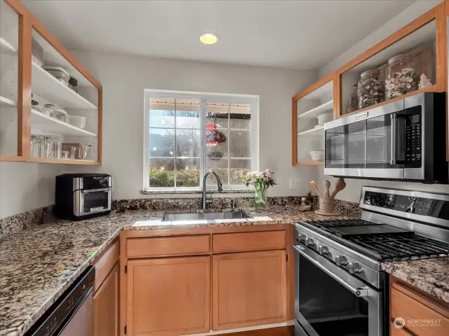 Kitchen cabinets convey with home. Owner took off for accessibility.