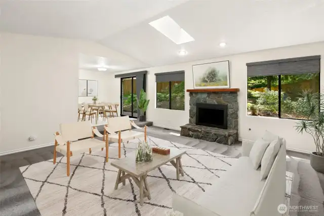 Living room with gas fireplace