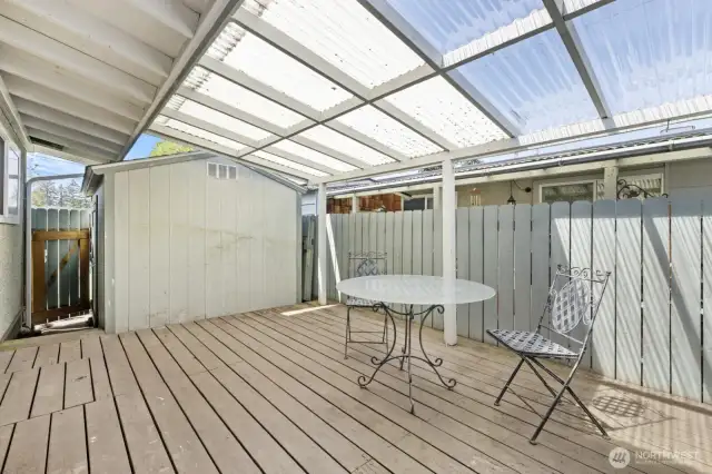 Covered Patio & Storage Shed