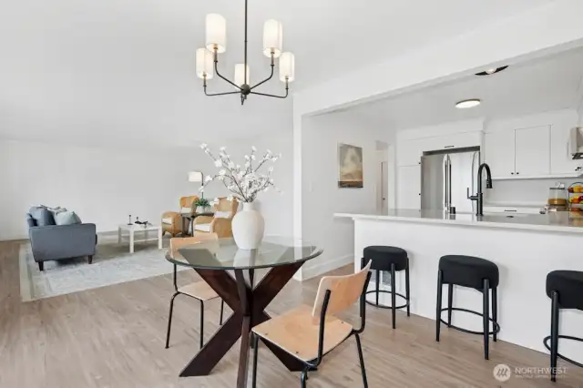 open to spacious living room