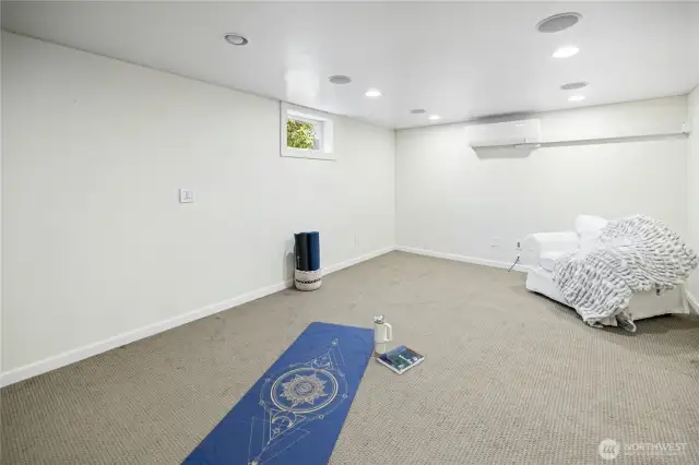 This 11'6" x 23' finished room is located in the basement. A ductless heat pump provides heating and cooling.