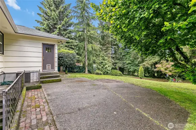 Patio perfect for summer BBQ's with gas stub for your grill