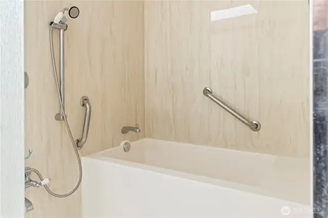 Japanese style wet room with soaking tub