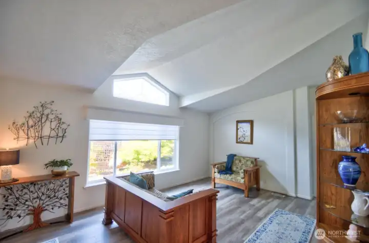 Vinyl plank flooring for easy care.