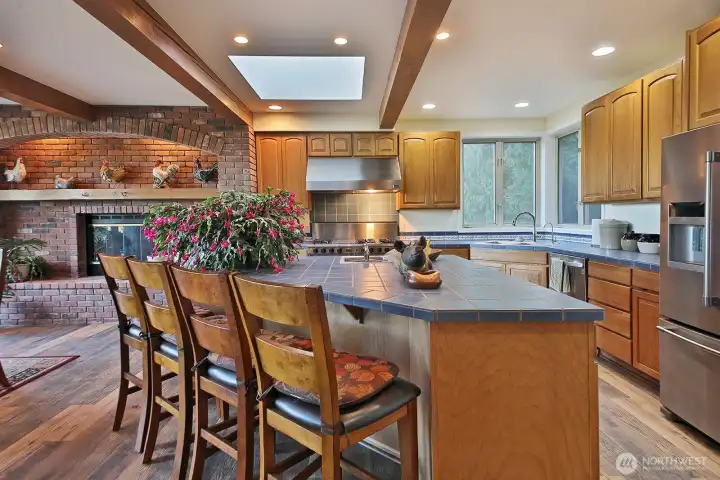 Large kitchen island with seating