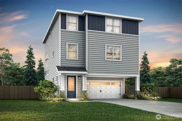 Example of the Gregory floor plan to be located at 8733 151st Street E