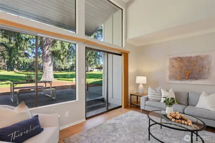 Access to entertaining deck on back side of house