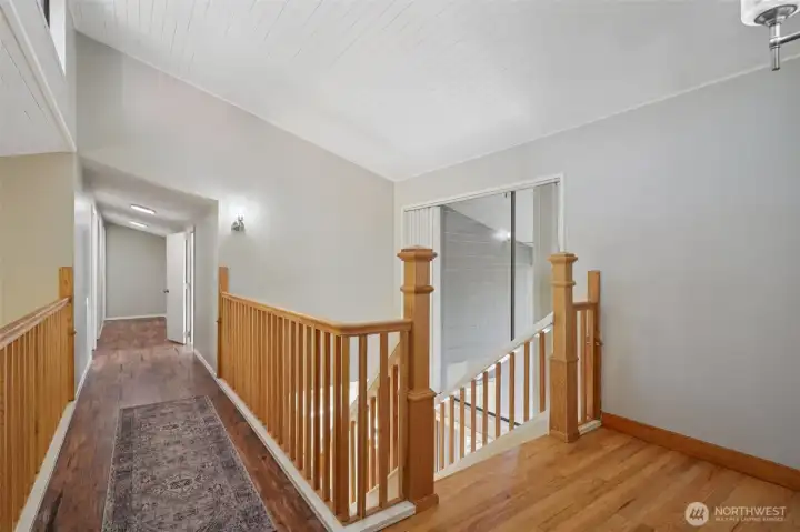 Expansive upstairs hallway