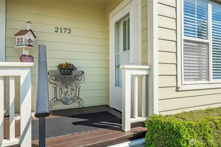 Covered front porch, perfect for your morning coffee!