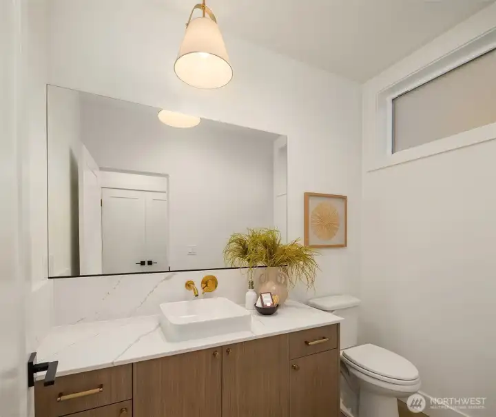 Powder bath on living/ kitchen/ dining floor