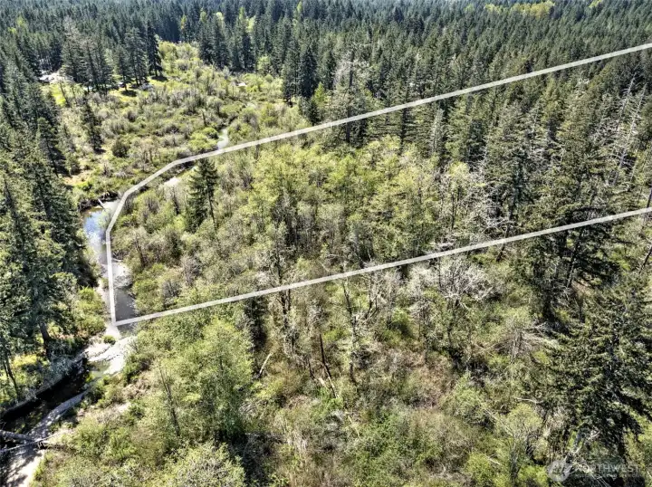 Lines are approximate....  nice quiet area along the creek that is on the very back of the property.
