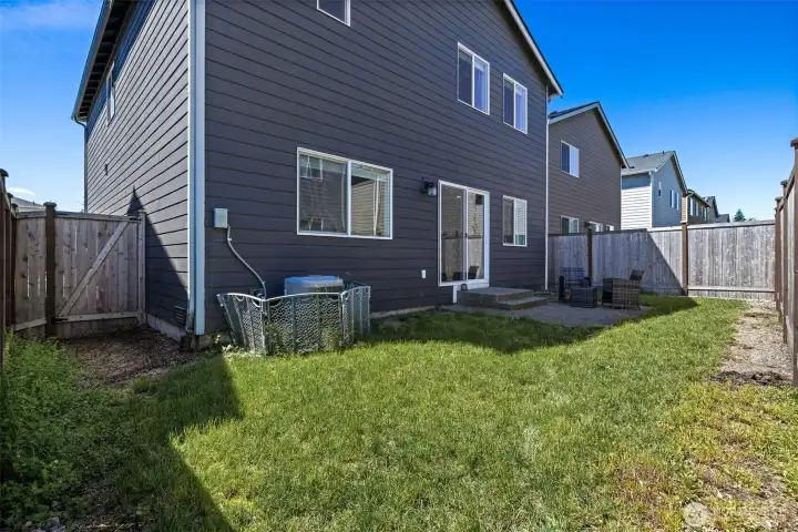 Fully fenced back yard